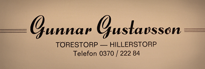 Gunnar Gustavsson, Törestorp - Hillerstorp Gunnar Gustavsson, Törestorp - Hillerstorp